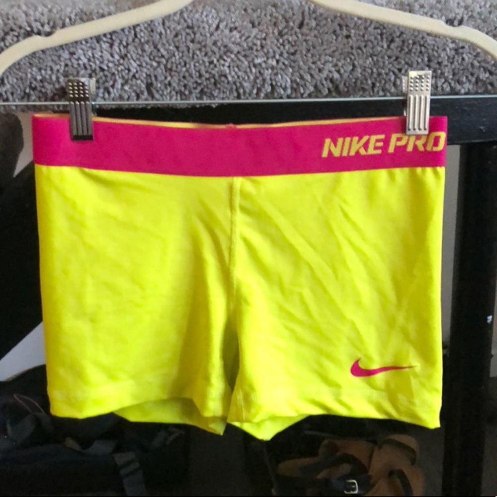 Never Worn neon yellow Nike Pro spandex